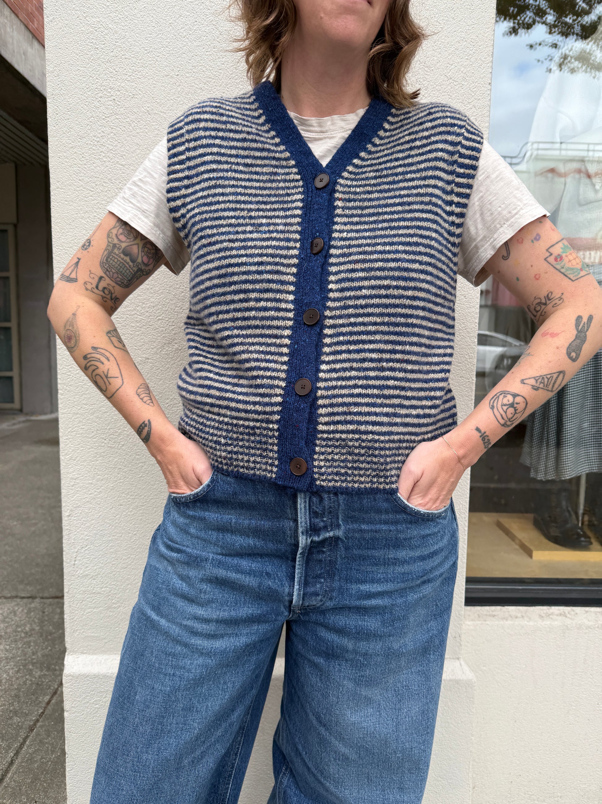 Striped Donegal Sweater Vest