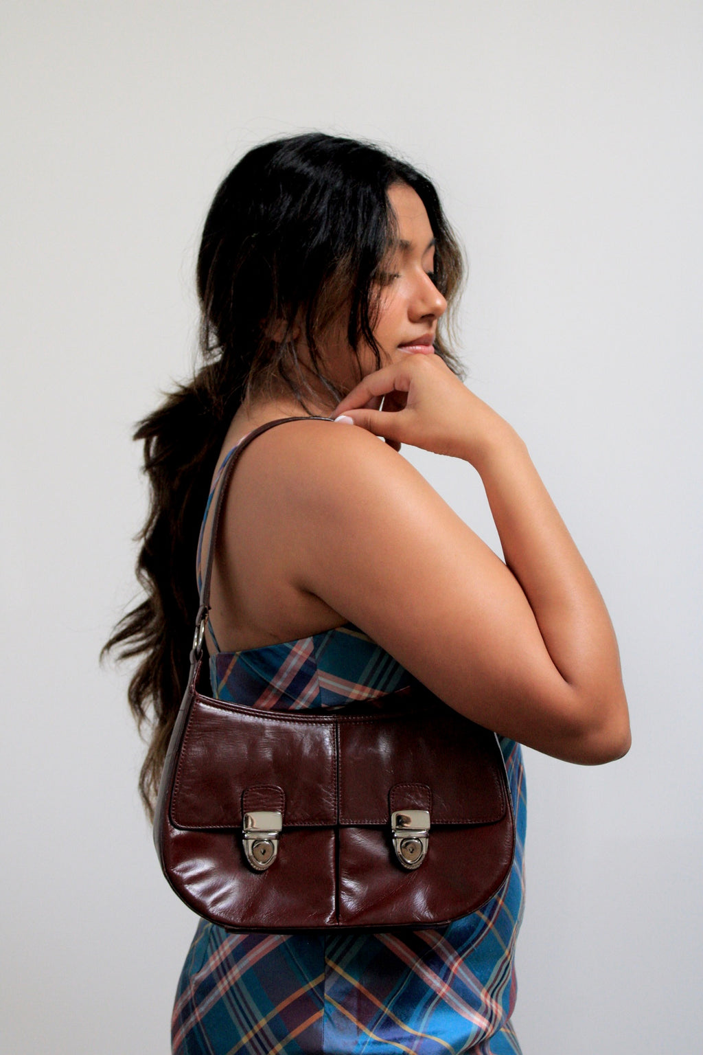 Burgundy Leather Shoulder Bag