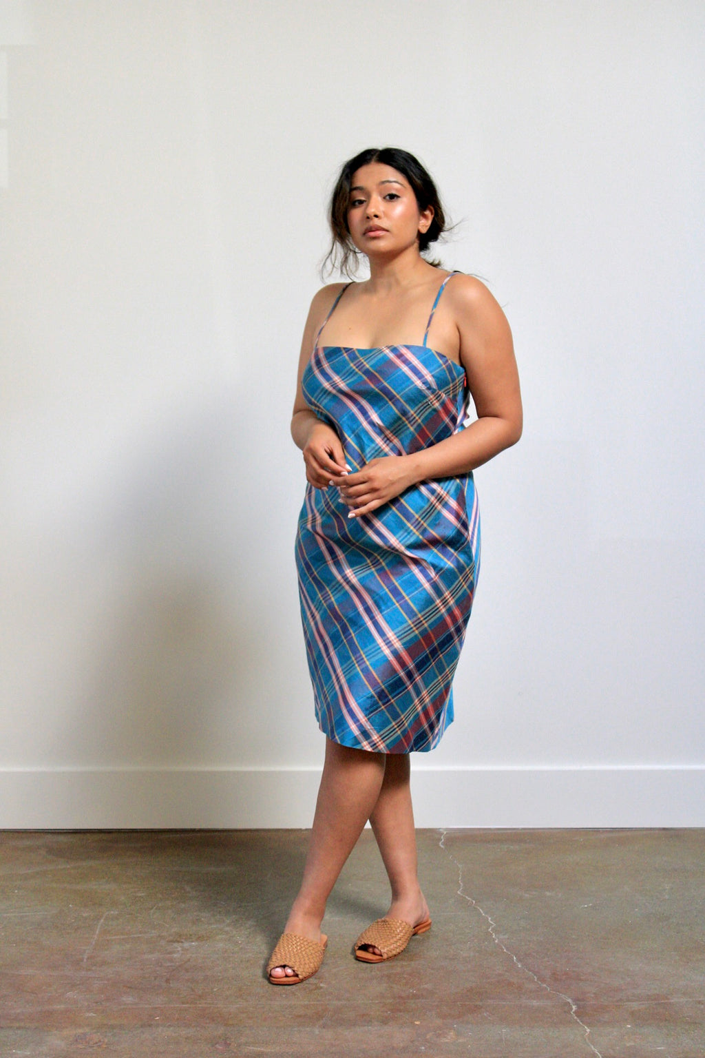 Silk Cotton Candy Plaid Dress