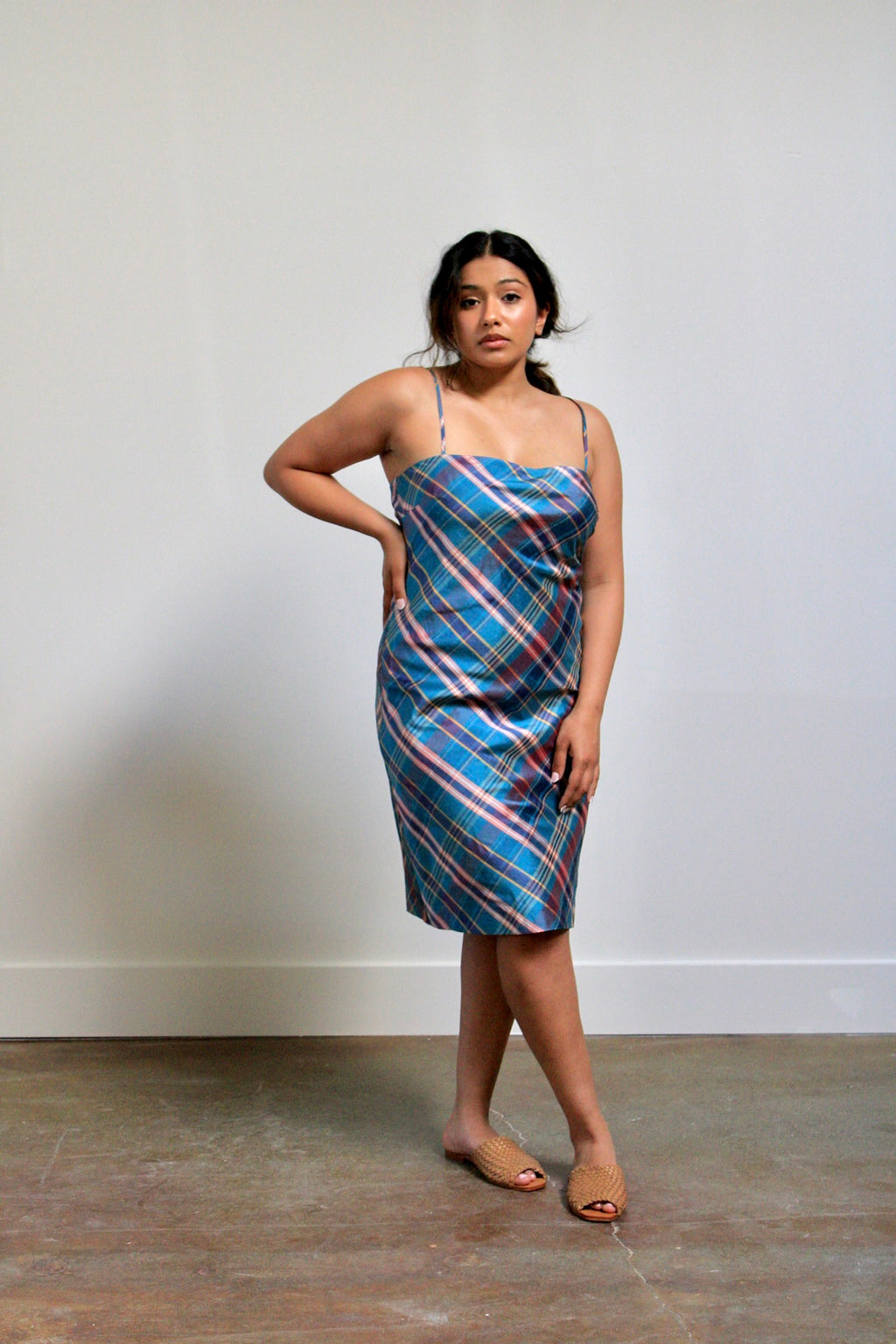 Silk Cotton Candy Plaid Dress