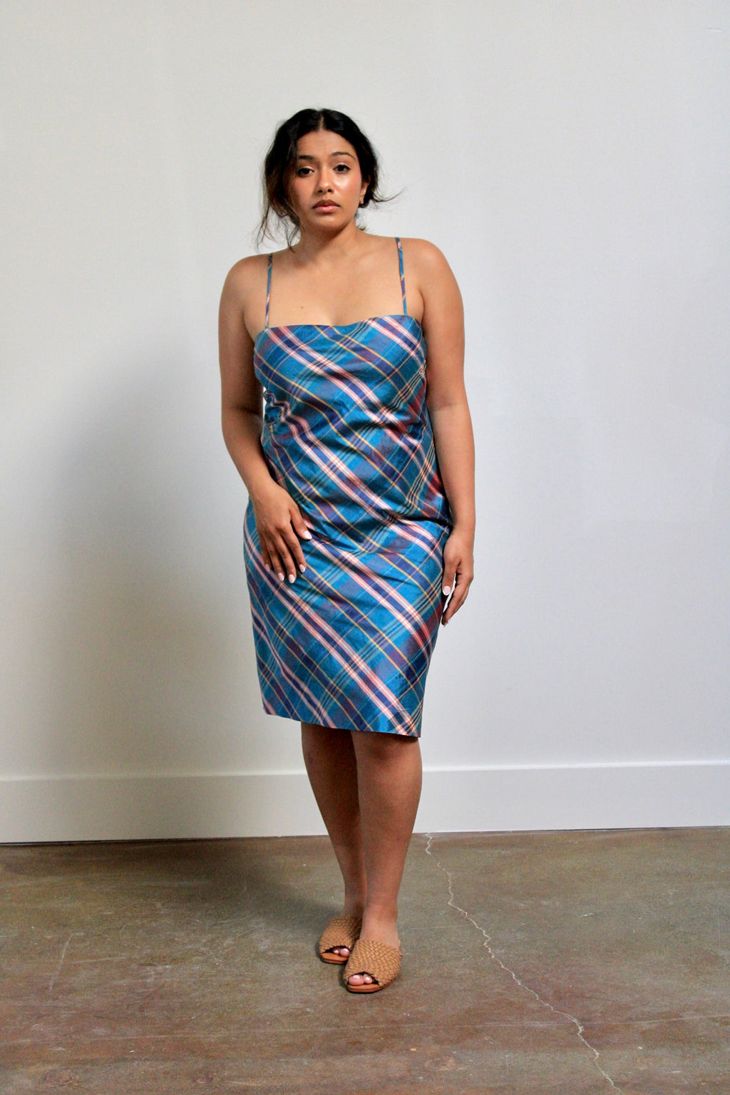 Silk Cotton Candy Plaid Dress