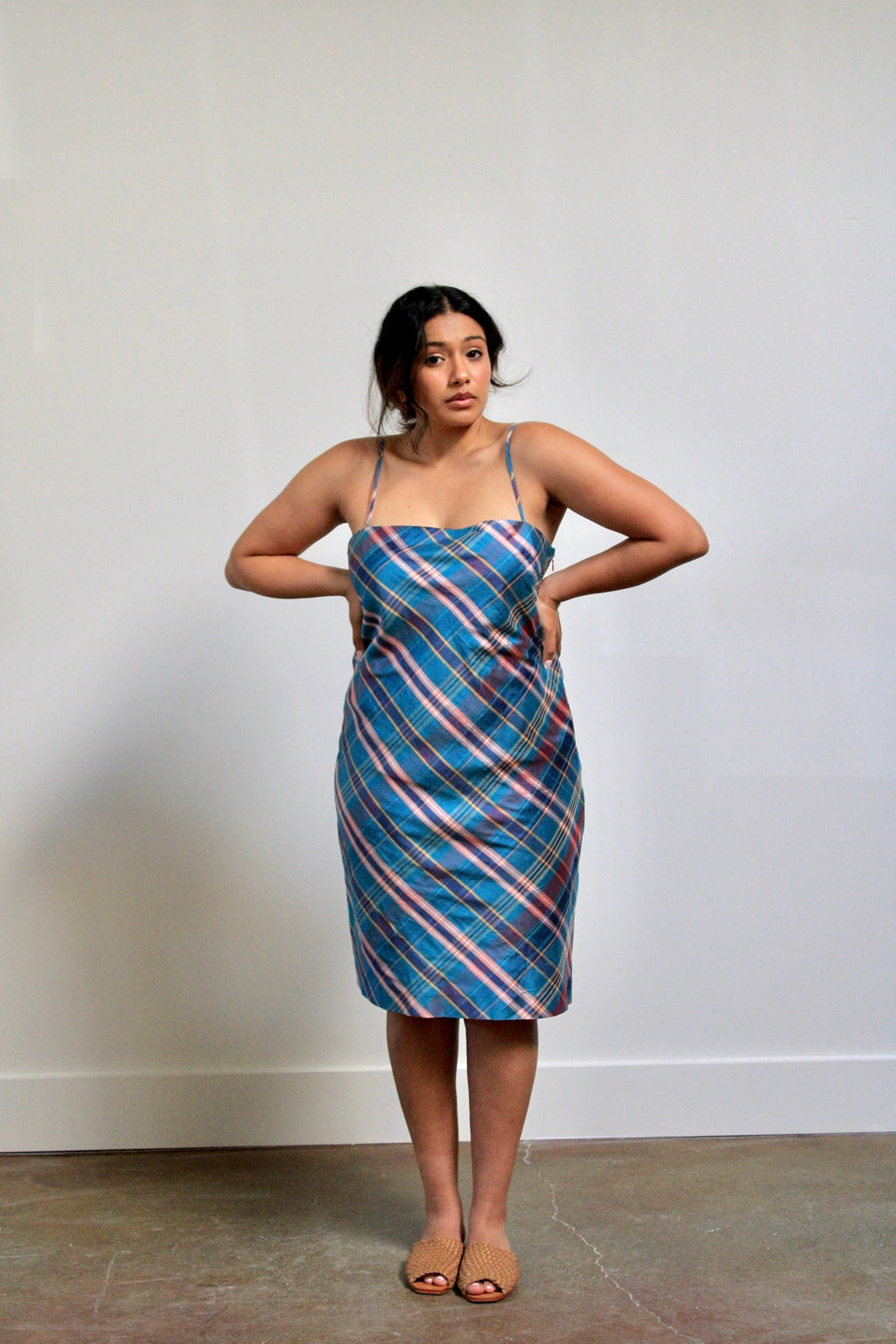 Silk Cotton Candy Plaid Dress