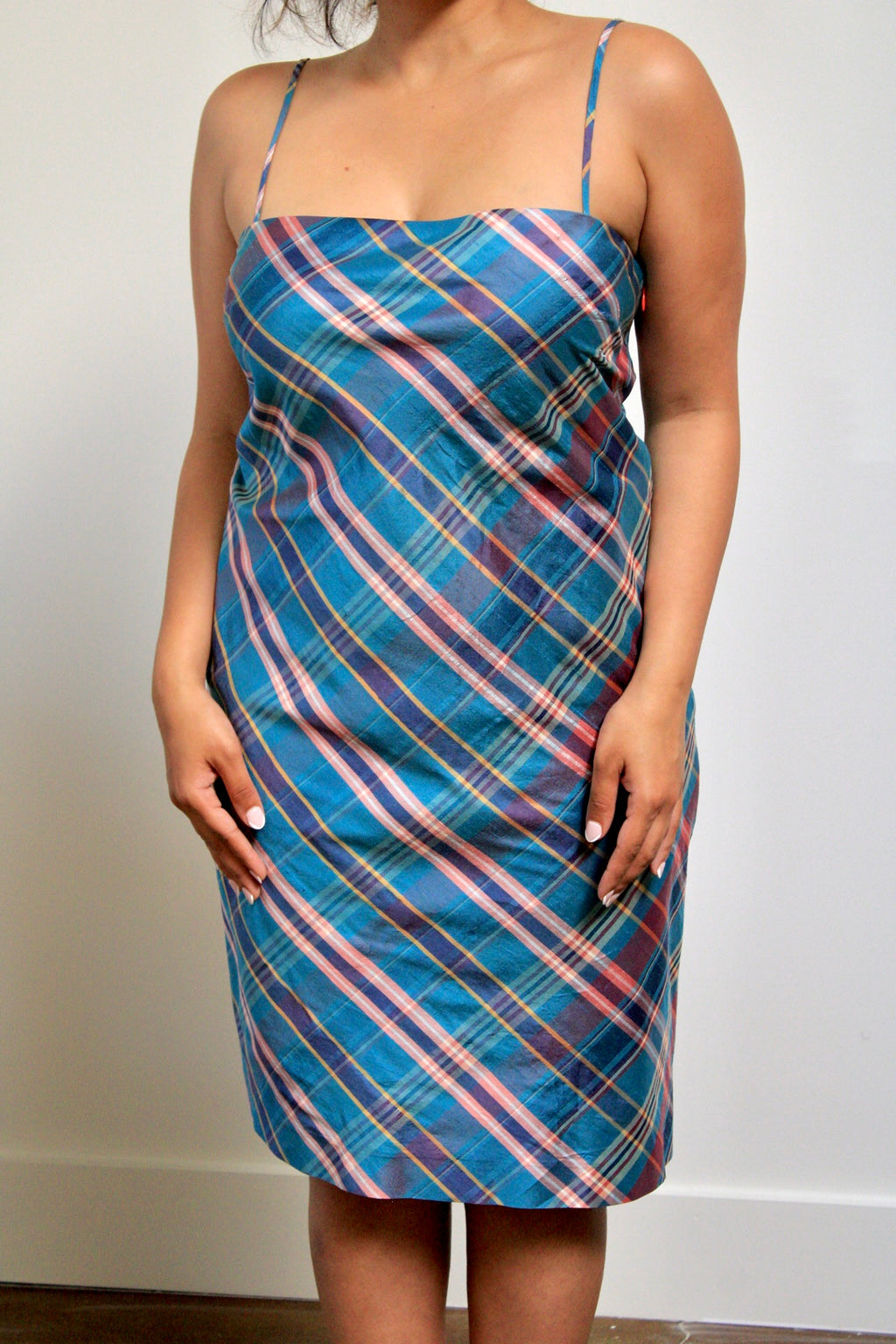Silk Cotton Candy Plaid Dress