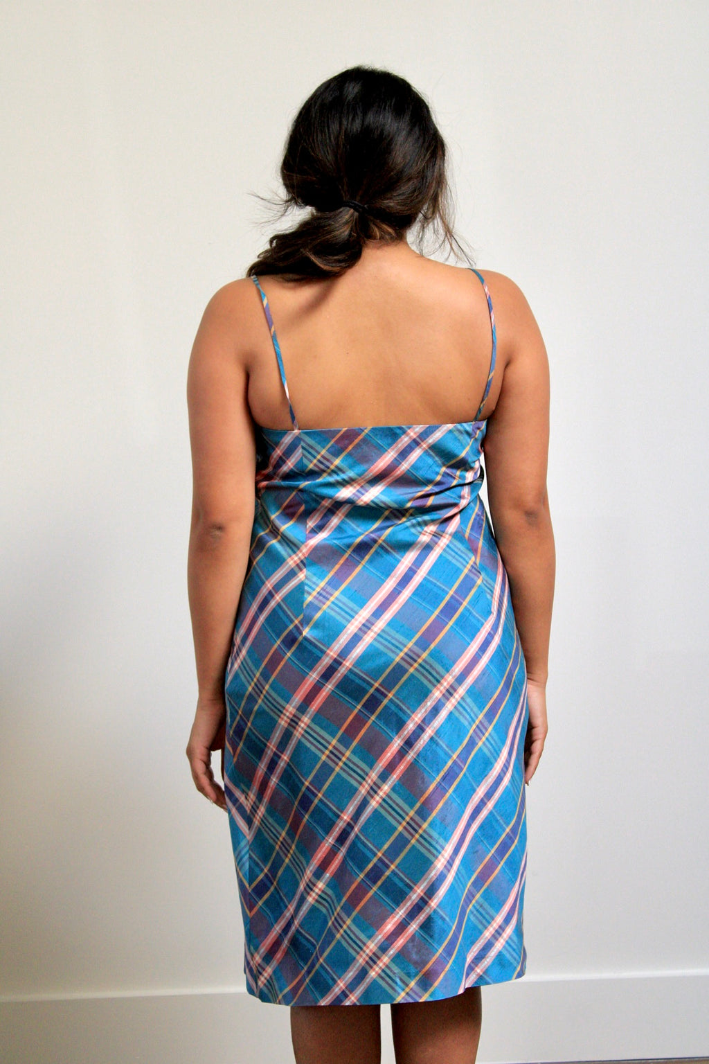 Silk Cotton Candy Plaid Dress