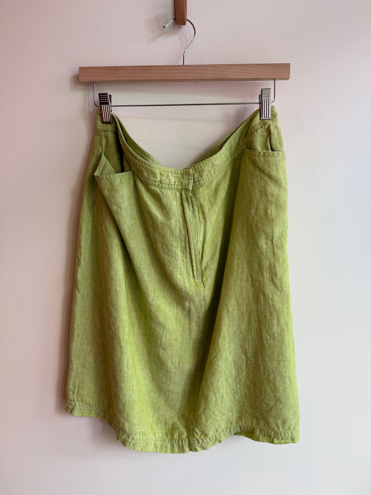 Lime Linen Mini Skirt