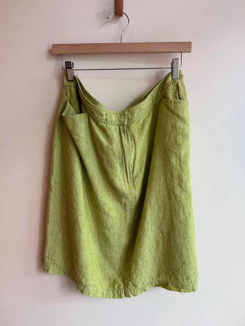 Lime Linen Mini Skirt
