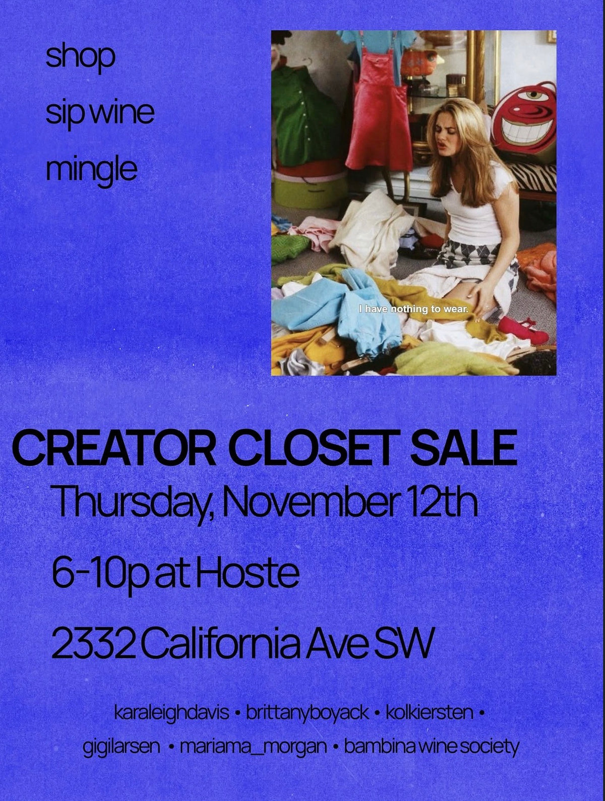 Creator Closet Sale - 11/12