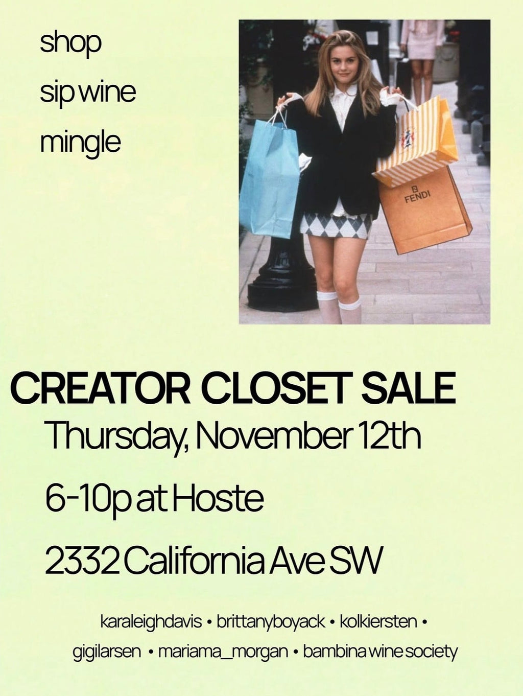 Creator Closet Sale - 11/12