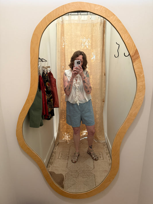 Sky Blue Linen Shorts