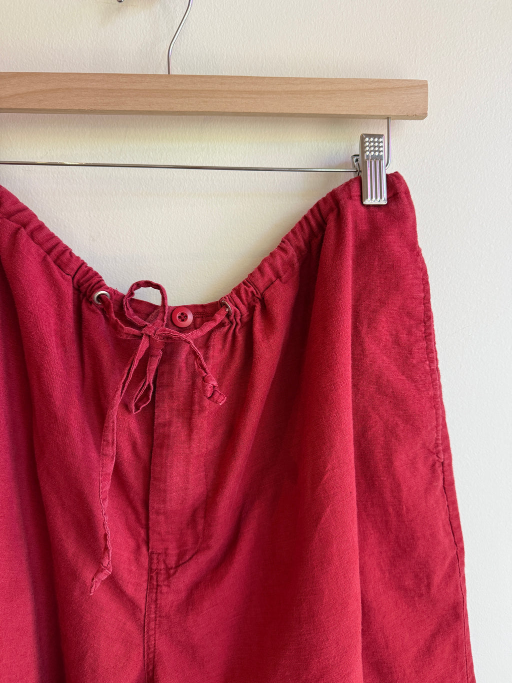 Red Linen Shorts