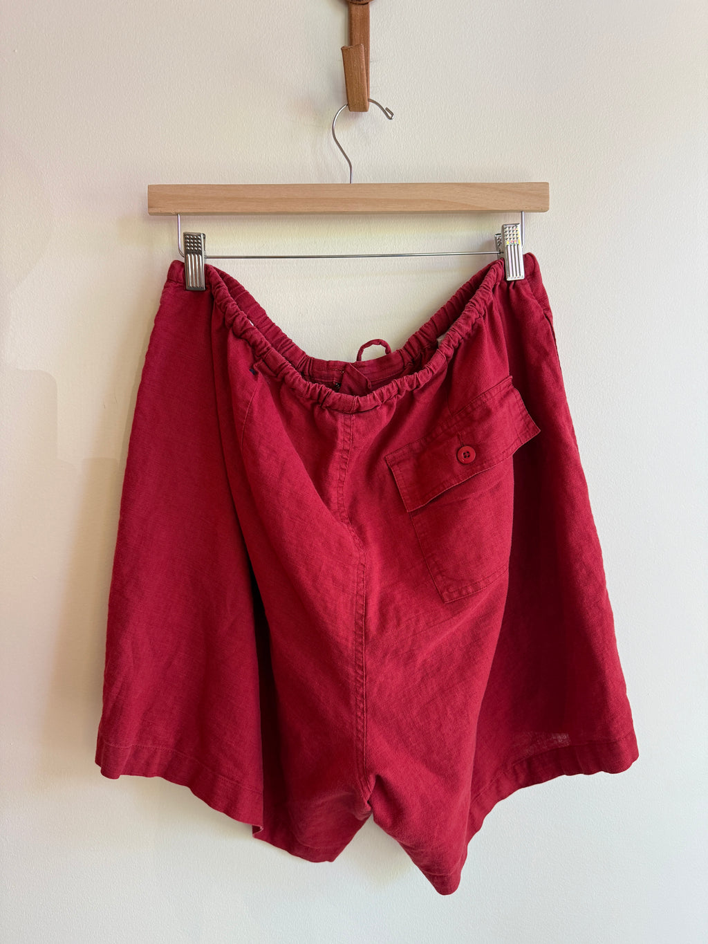 Red Linen Shorts