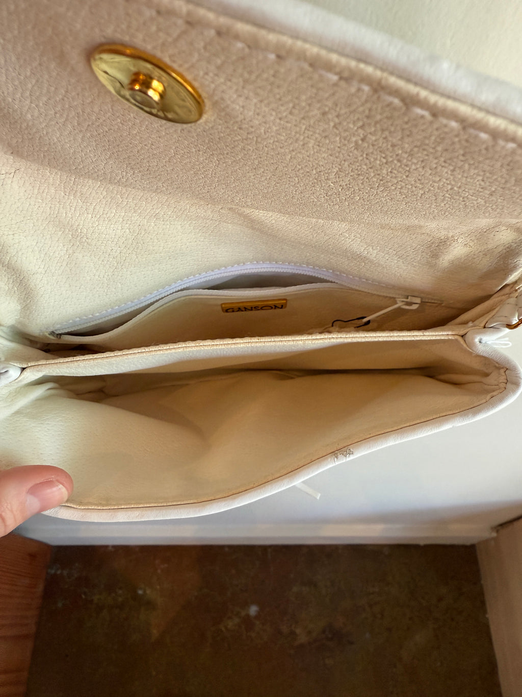 White Leather Crossbody Bag