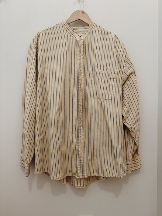 Collarless Stripe Buttondown