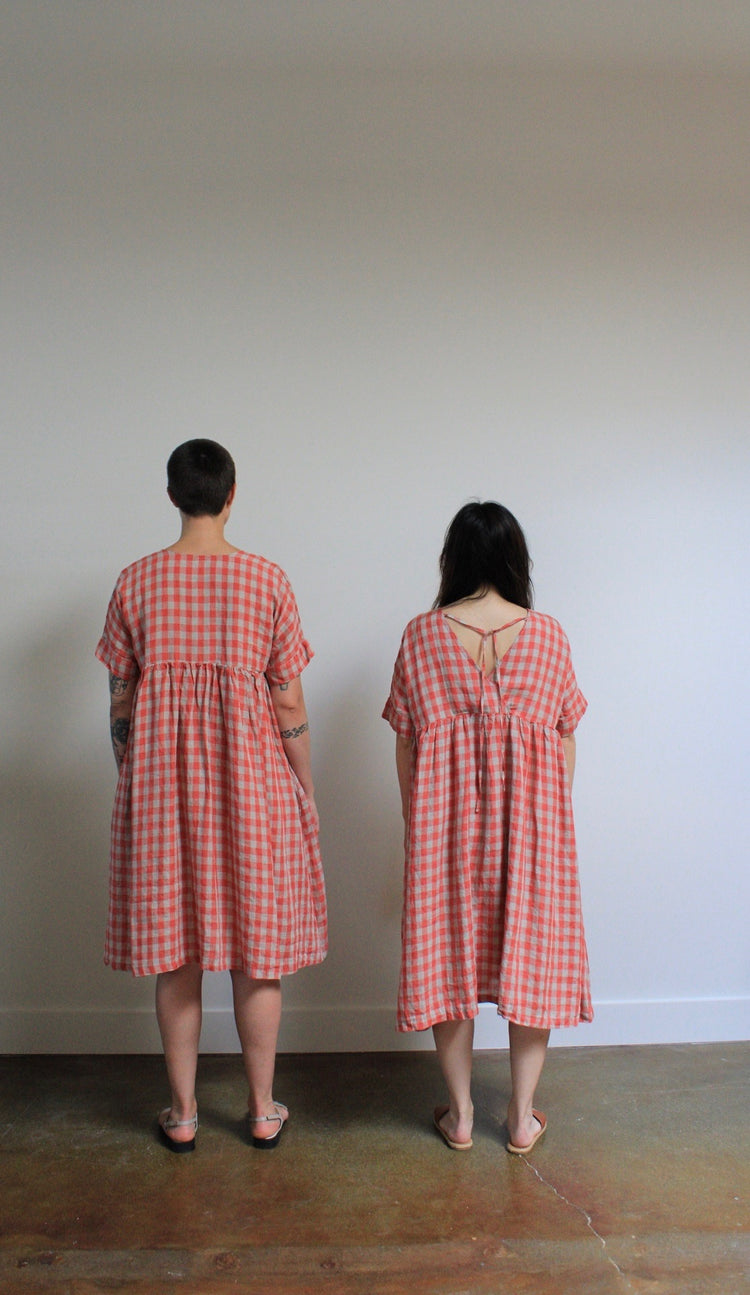 Gingham Drop Sleeve