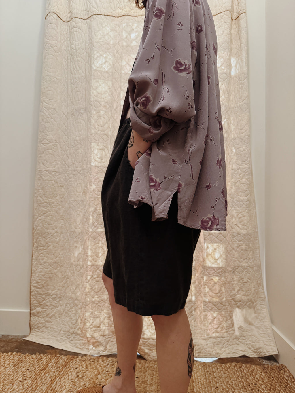 Flax Slate Linen Shorts