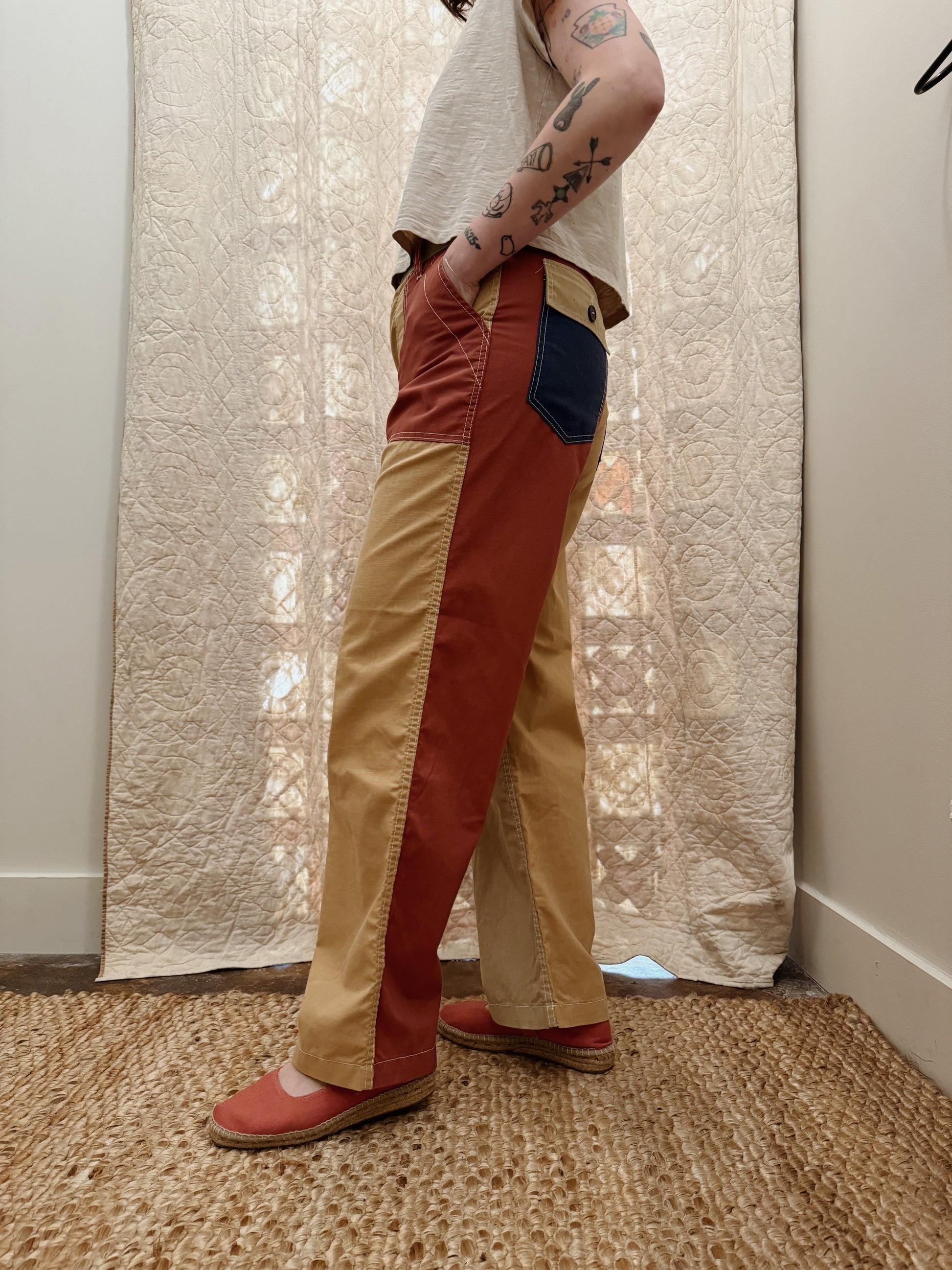 Cotton Patchwork Pant