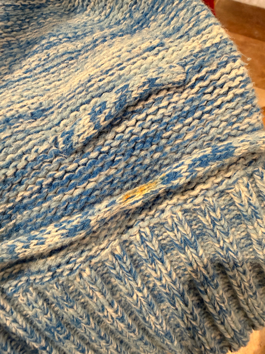 Blue Heathered Floral Stripe Sweater