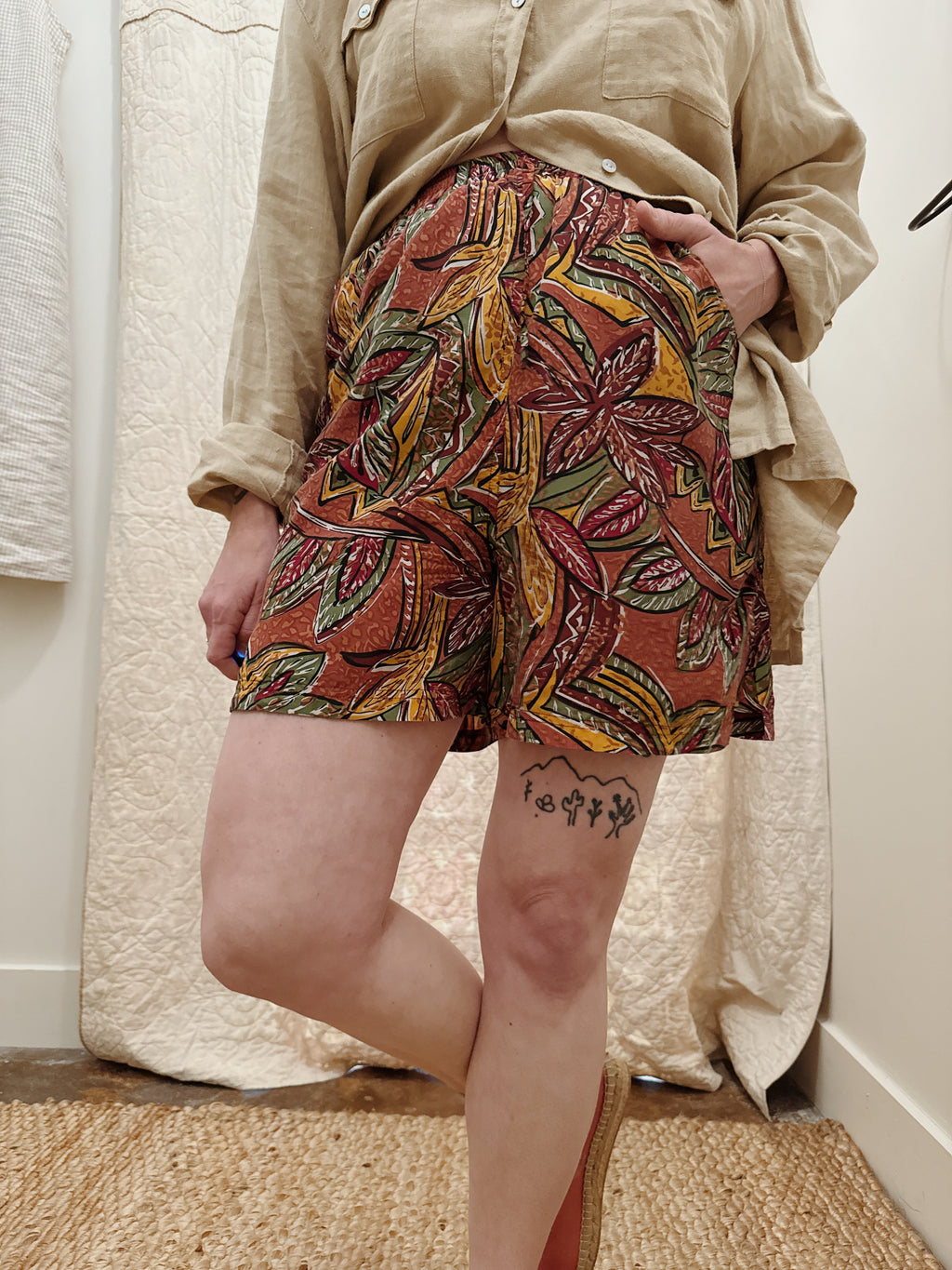 Silk Pull on Shorts