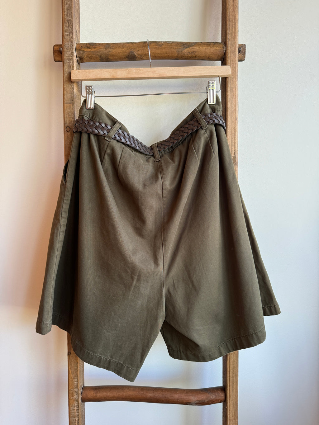 Moss Cotton Pleated Trouser Shorts