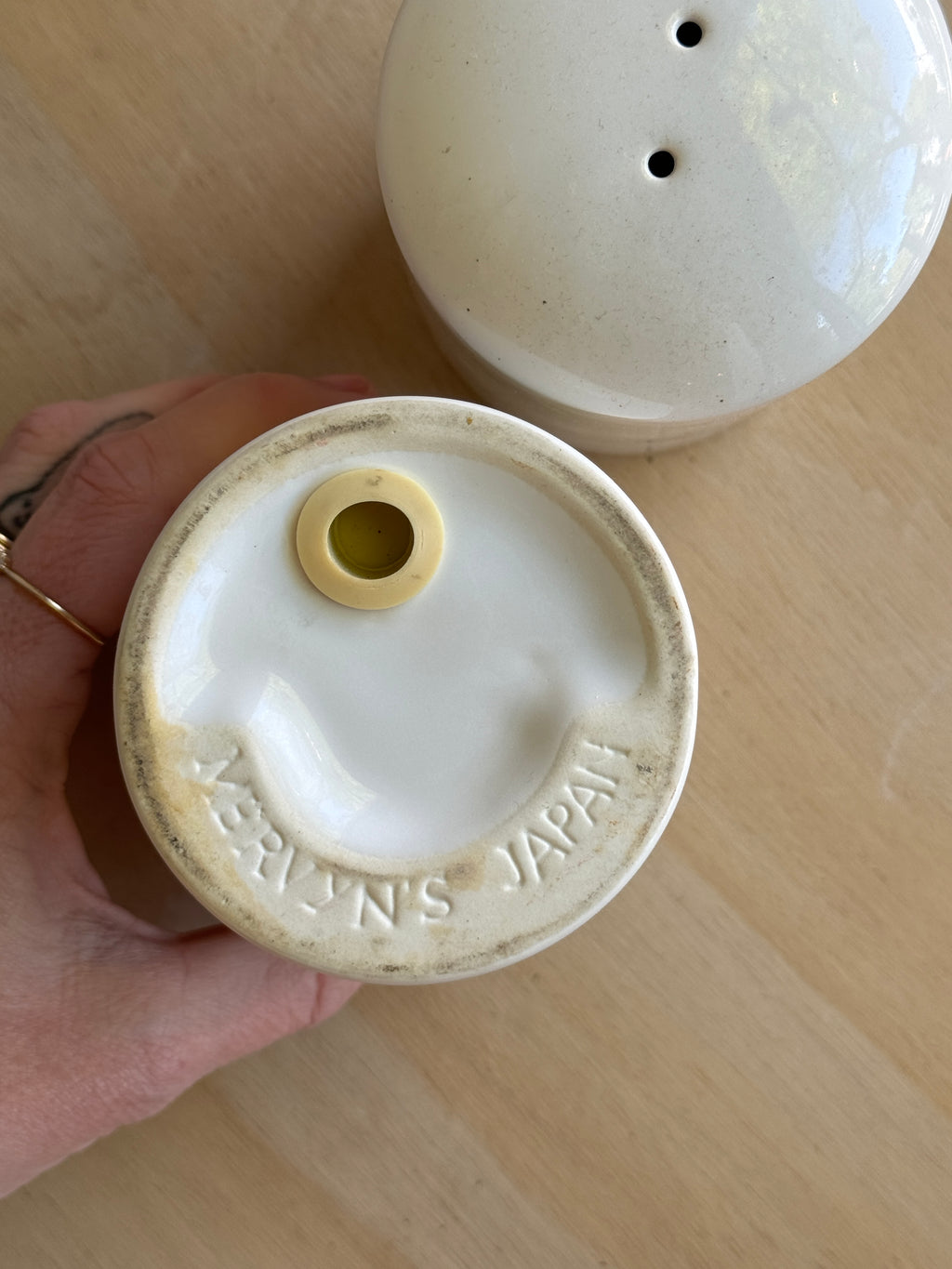 Vintage Stoneware Salt and Pepper Shakers