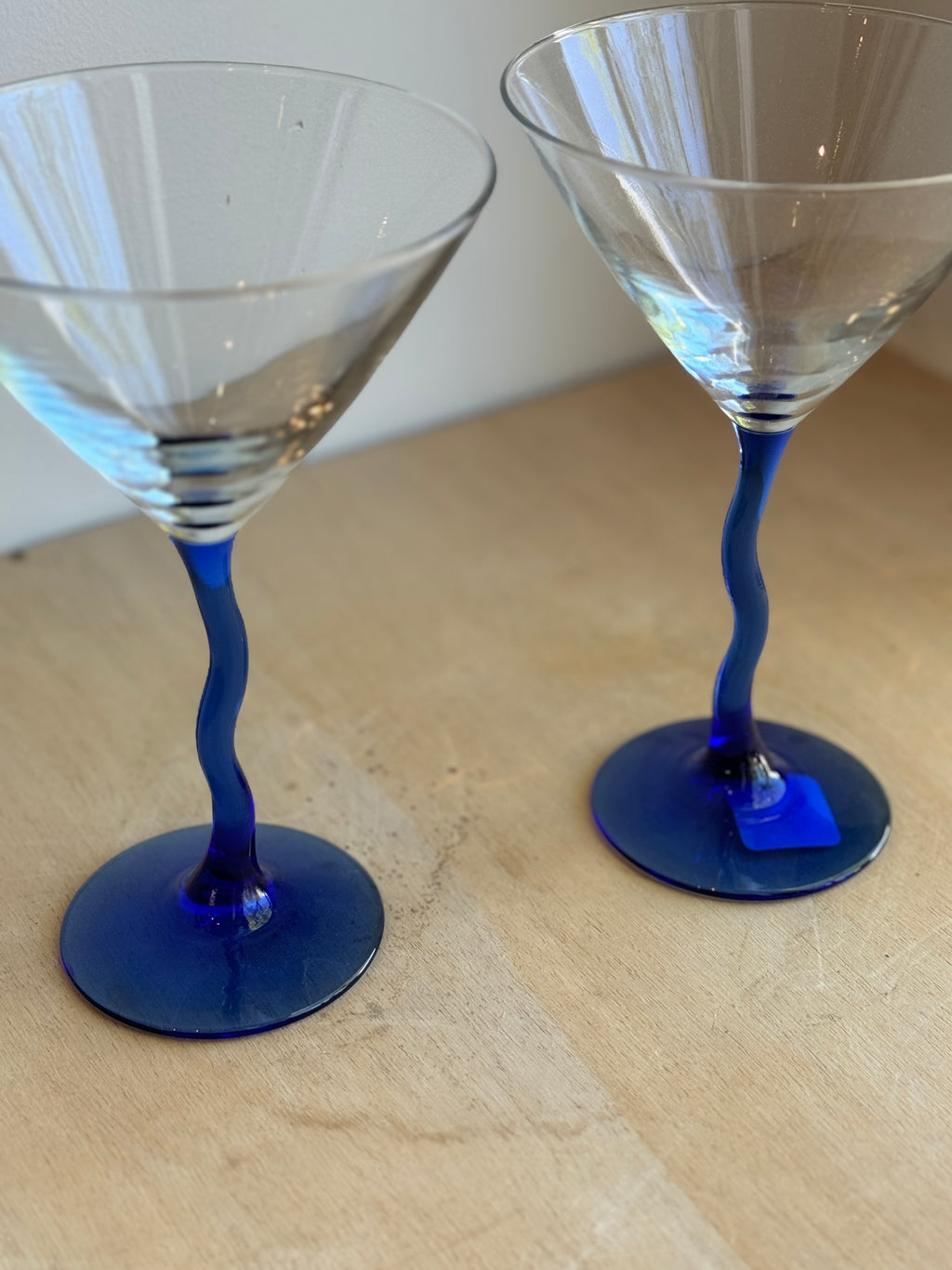 Wiggle Stem Martini Glasses