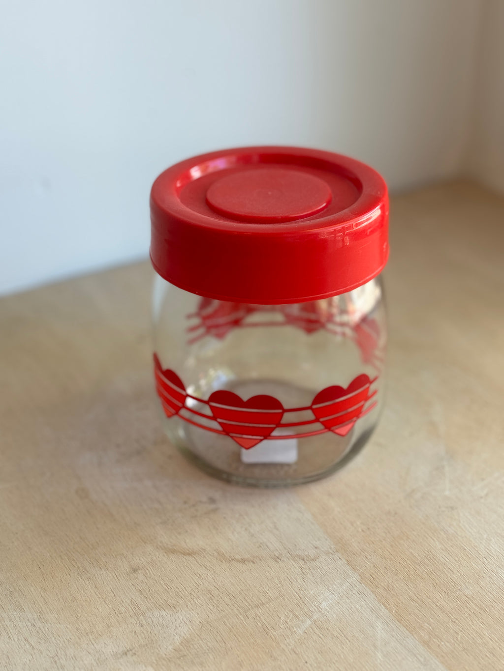 Red Heart Glass Jar