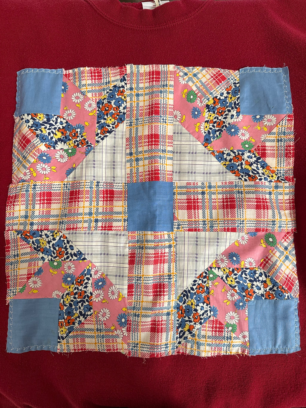 Vintage Quilt-Patch Sweatshirt