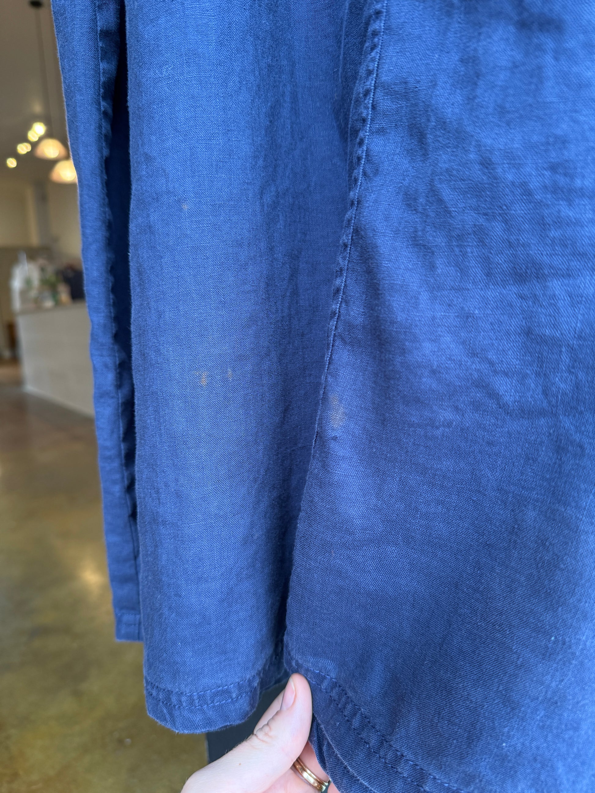 Linen Blue Apron Maxi
