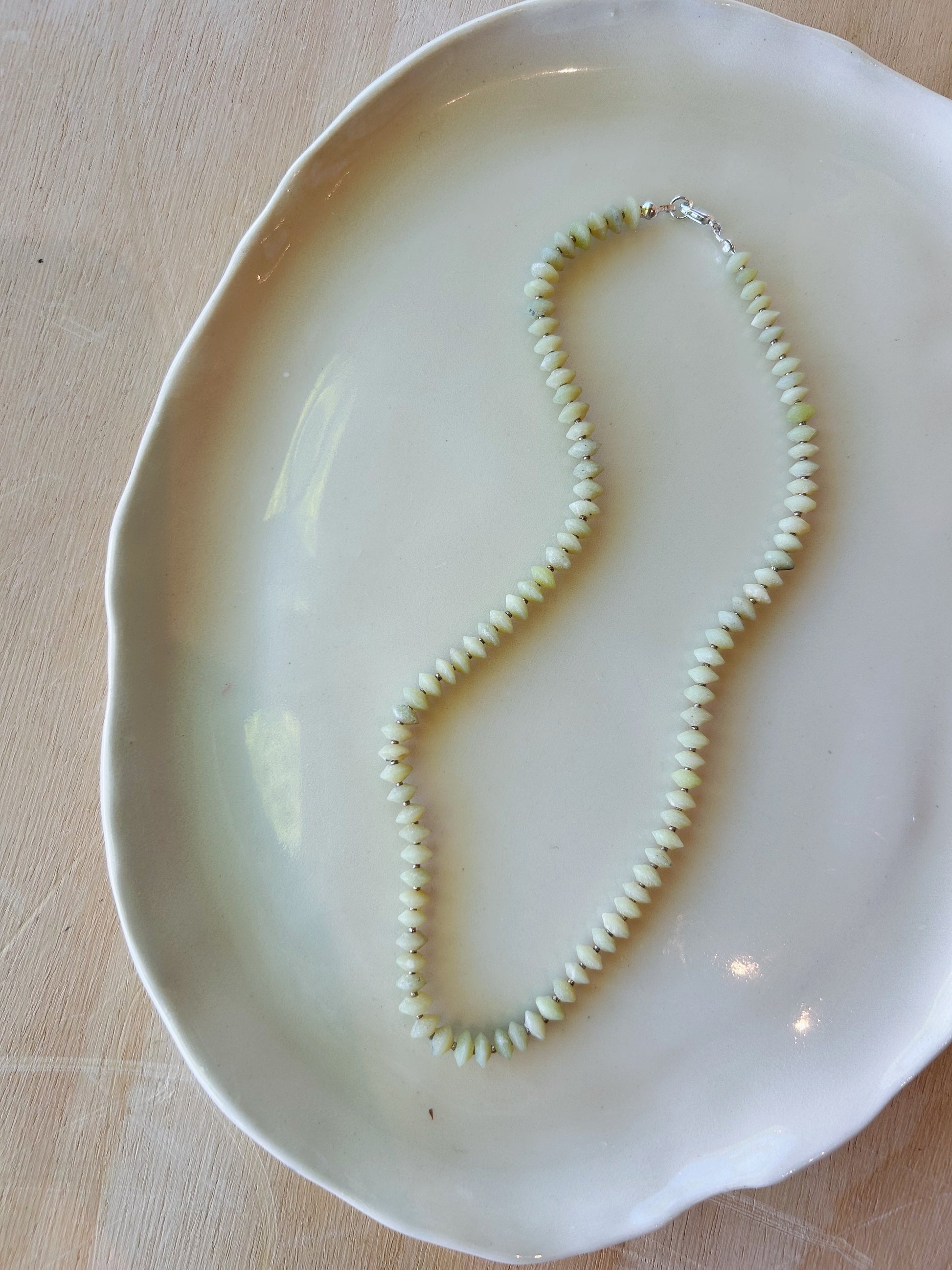 Jade + Ethiopian Tin Necklace