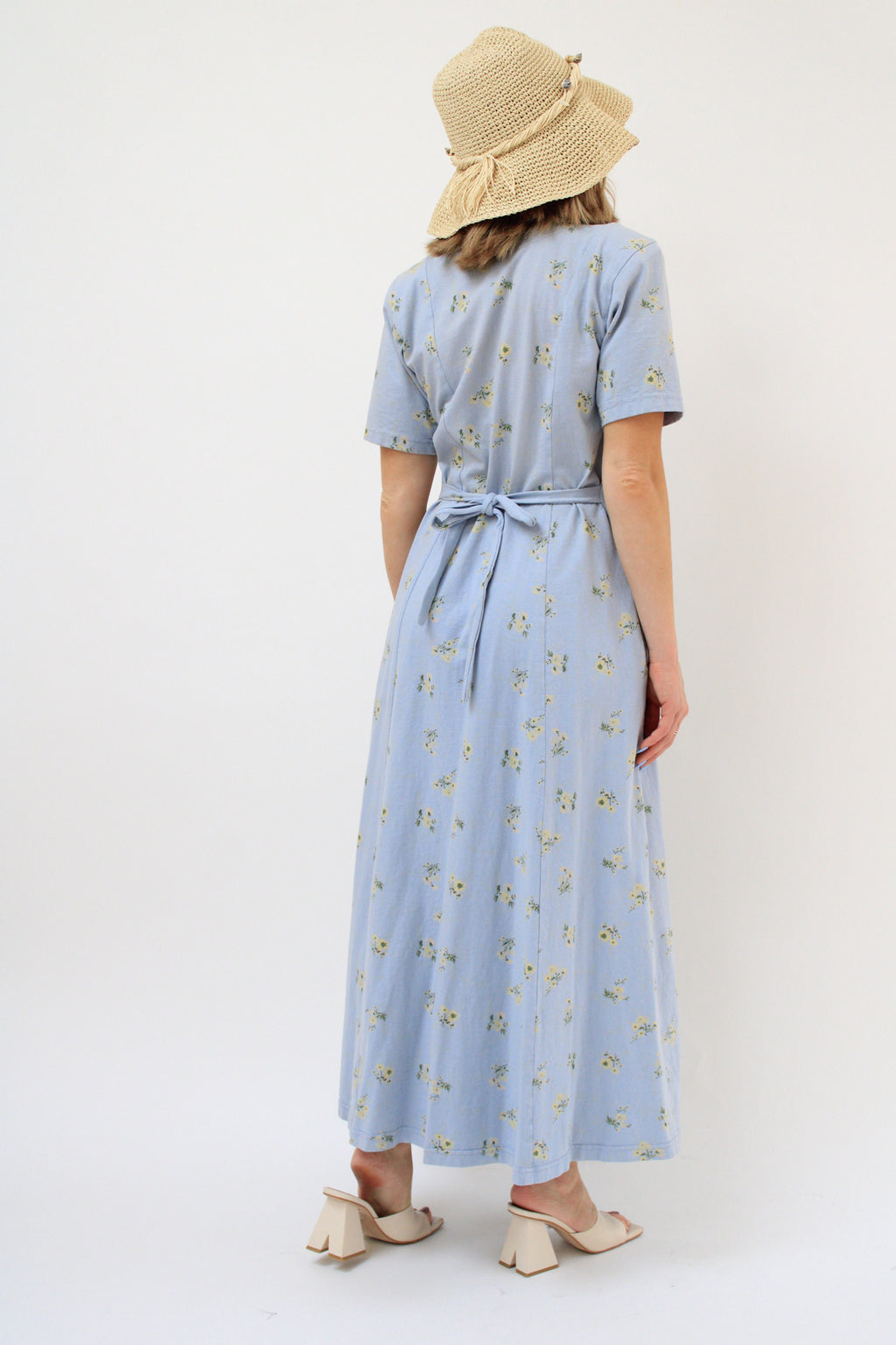 Shell Band Woven Straw Wide Brim Bucket Hat