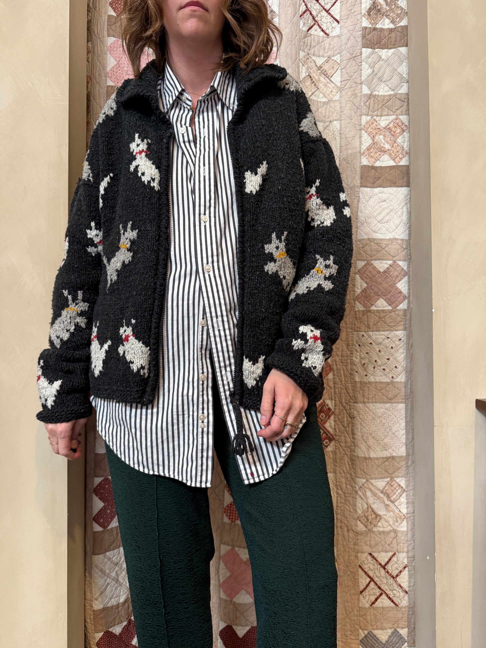 Scotties Zip Up Wool Cardi