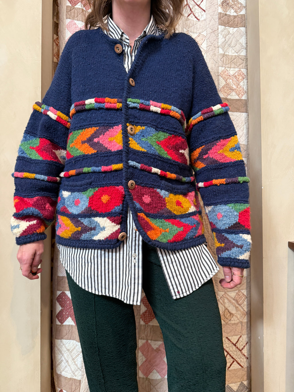 Colorful Wool Cardigan