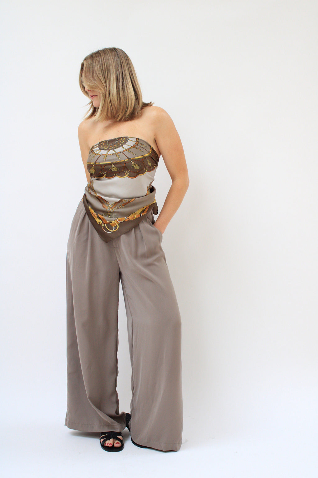 Italian Horsebit & Tassel Square Scarf