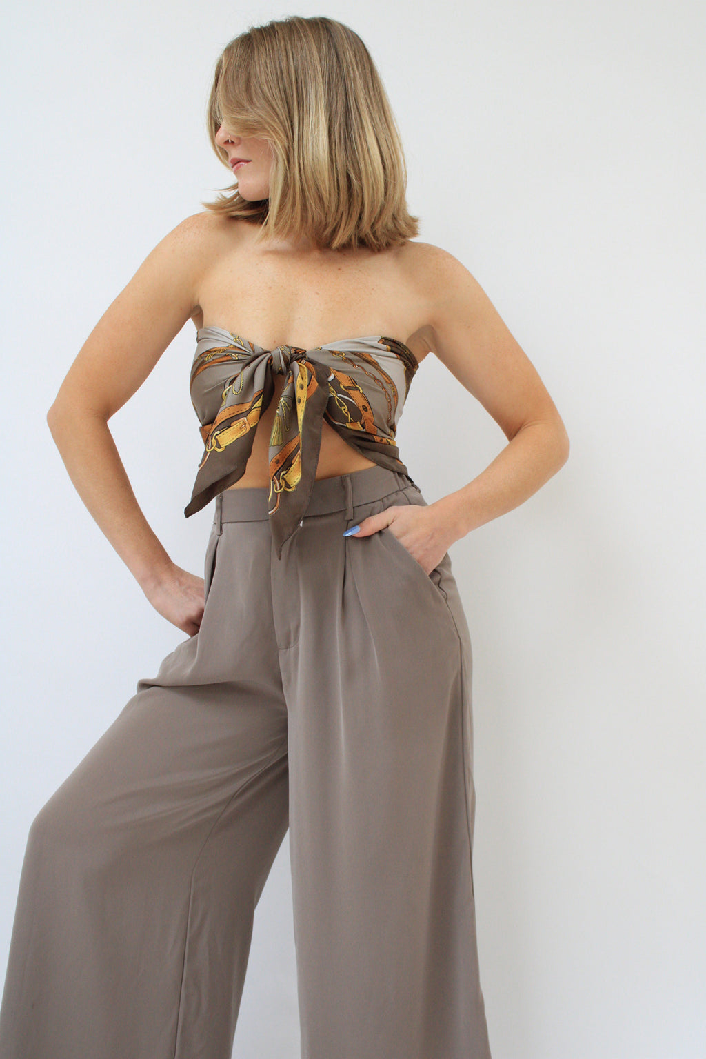 Italian Horsebit & Tassel Square Scarf