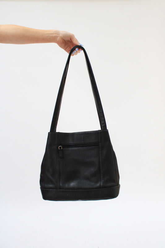 Black Pebbled Leather Shoulder Bag