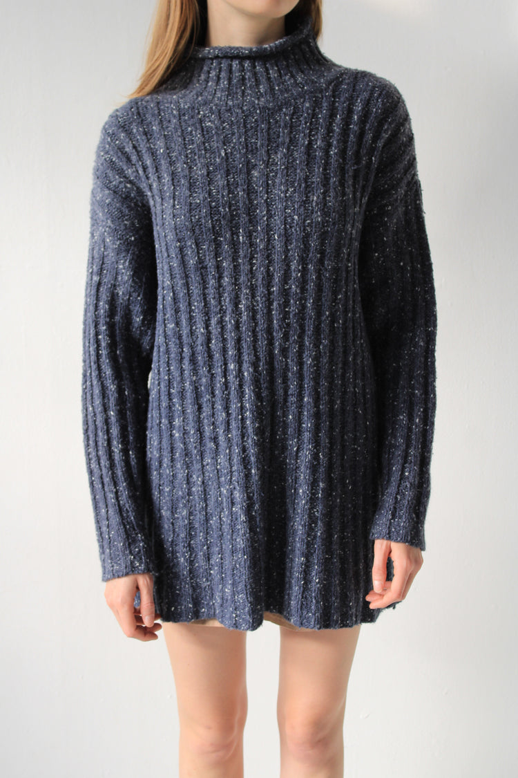 Speckled Funnel Neck Knit sweater