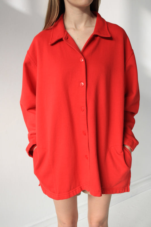 Cherry Button Front Sweatshirt