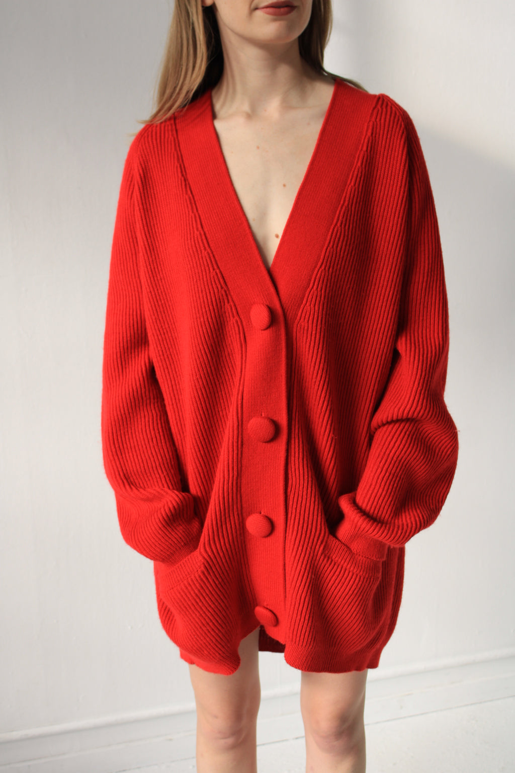 Ribbed Knit Grandpa Cardigan