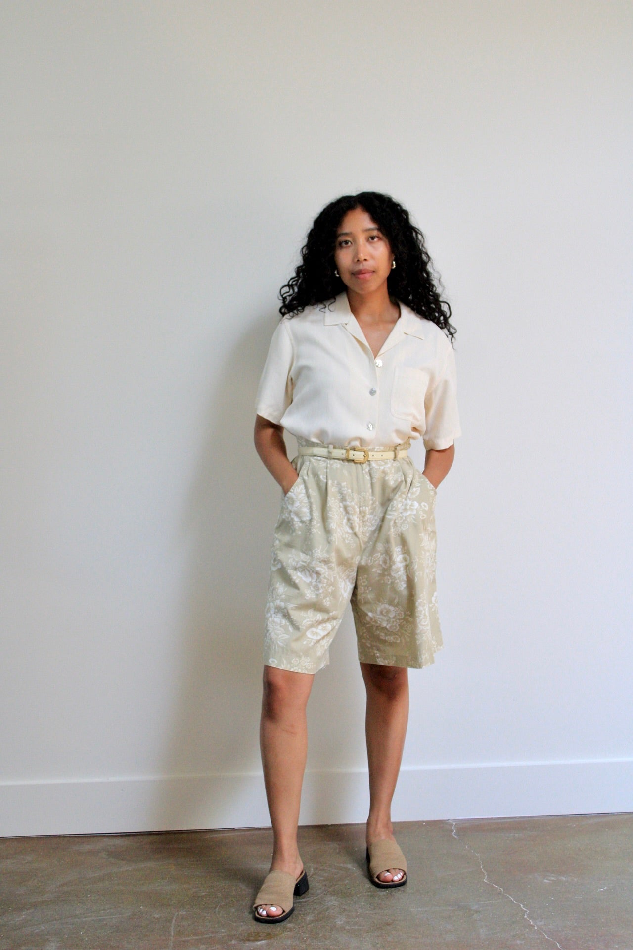 Floral Pleated Trouser Shorts