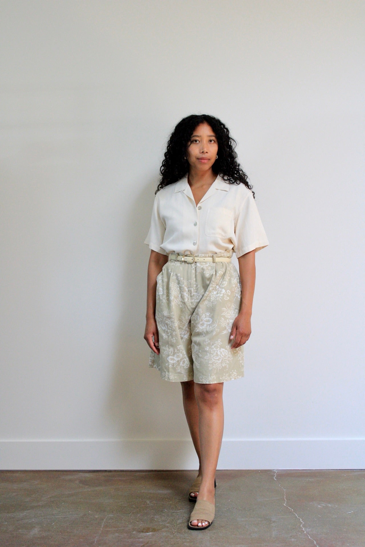 Floral Pleated Trouser Shorts