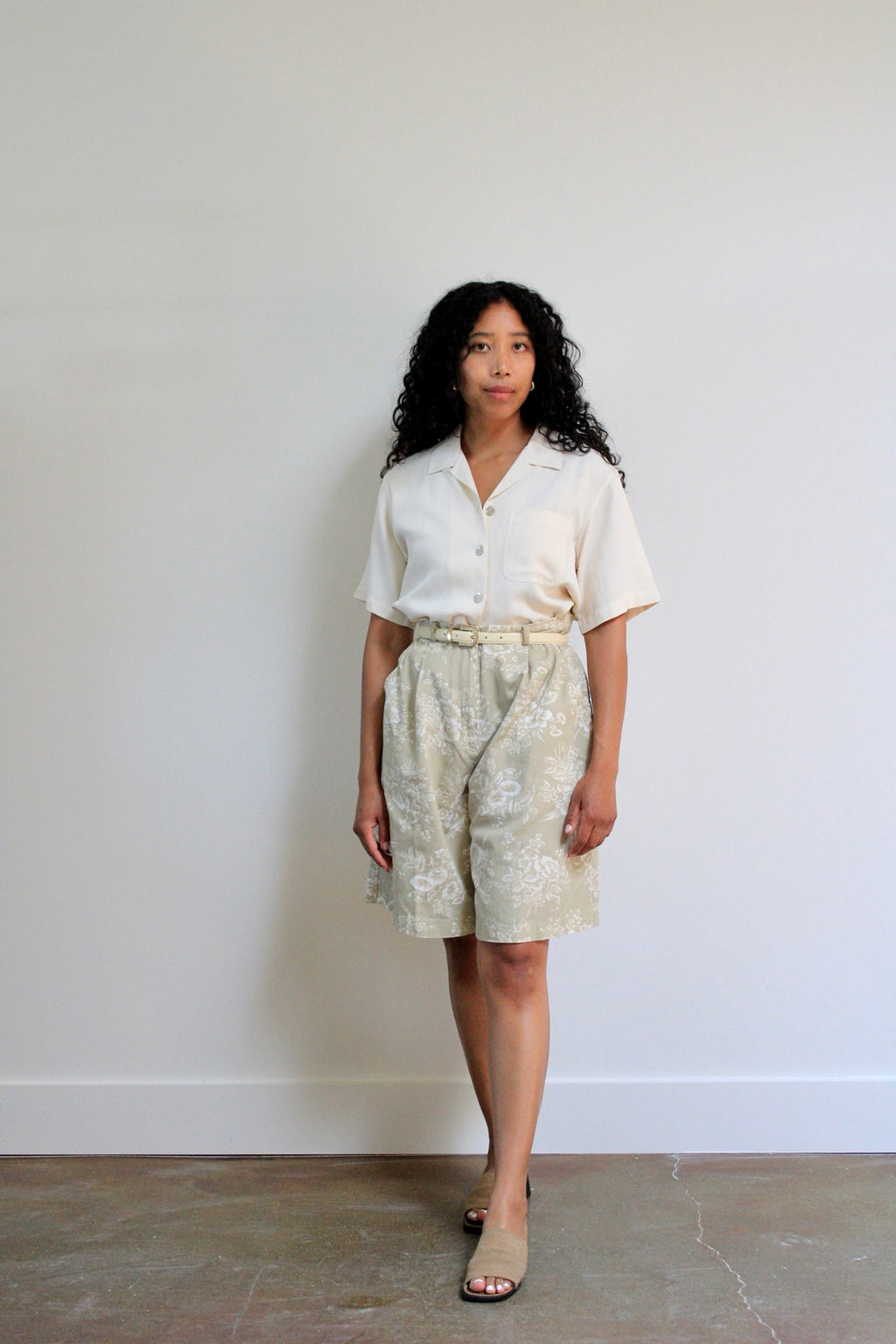 Floral Pleated Trouser Shorts