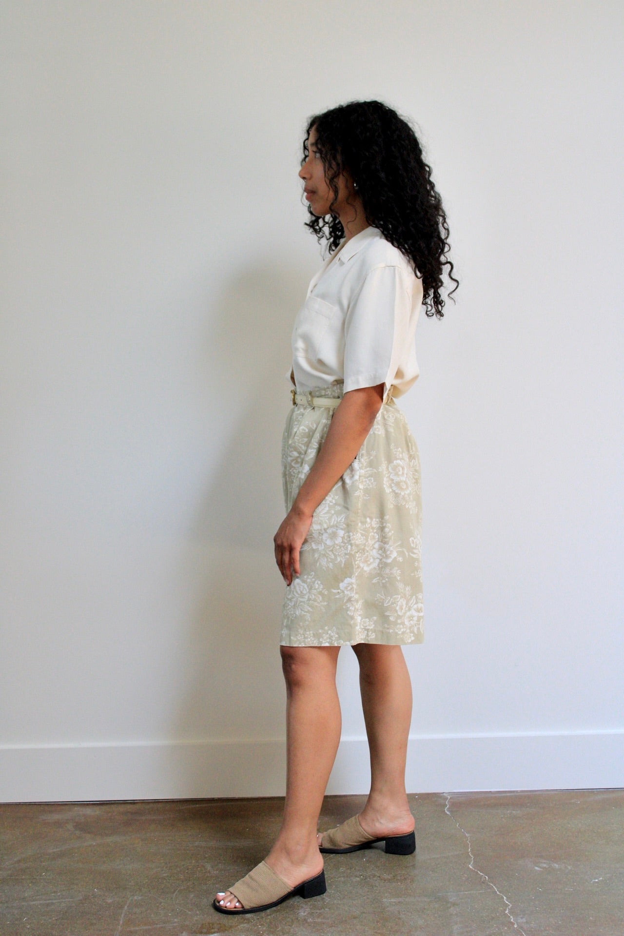 Floral Pleated Trouser Shorts