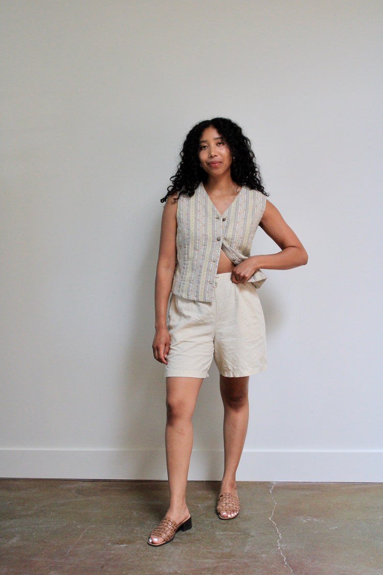 Sandstone Linen Drawstring Shorts