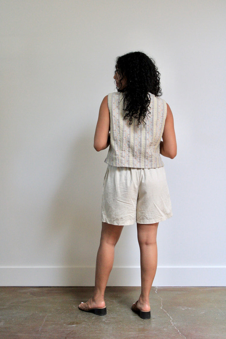 Sandstone Linen Drawstring Shorts