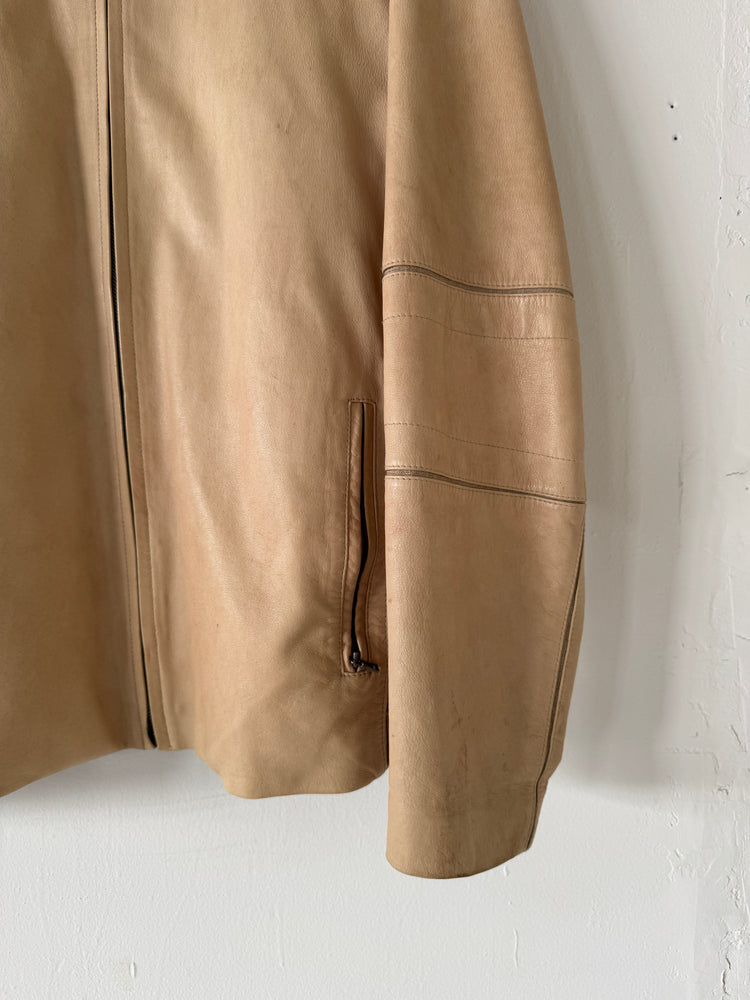 Soft Zip Leather Jacket