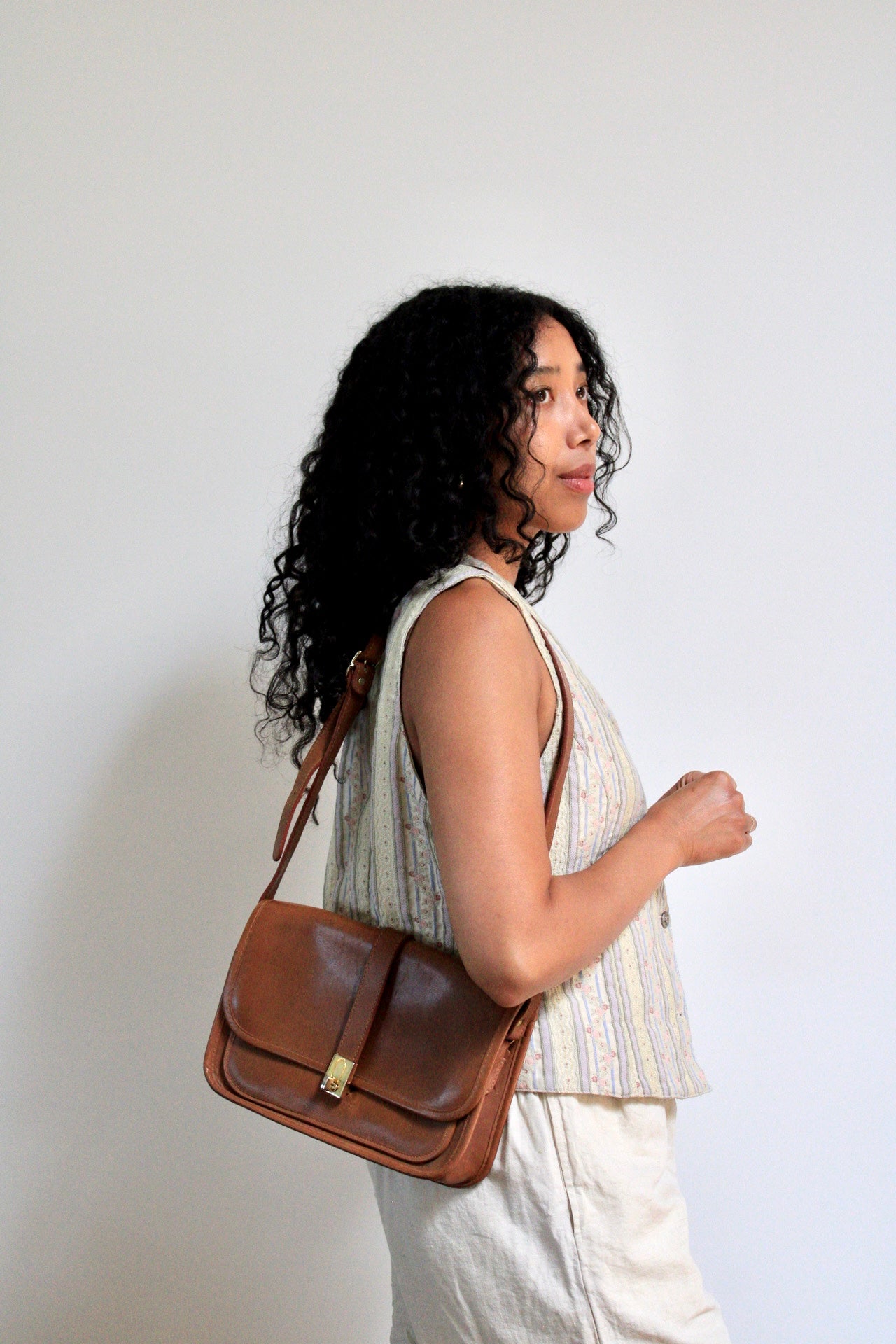 Chestnut Leather Crossbody Bag