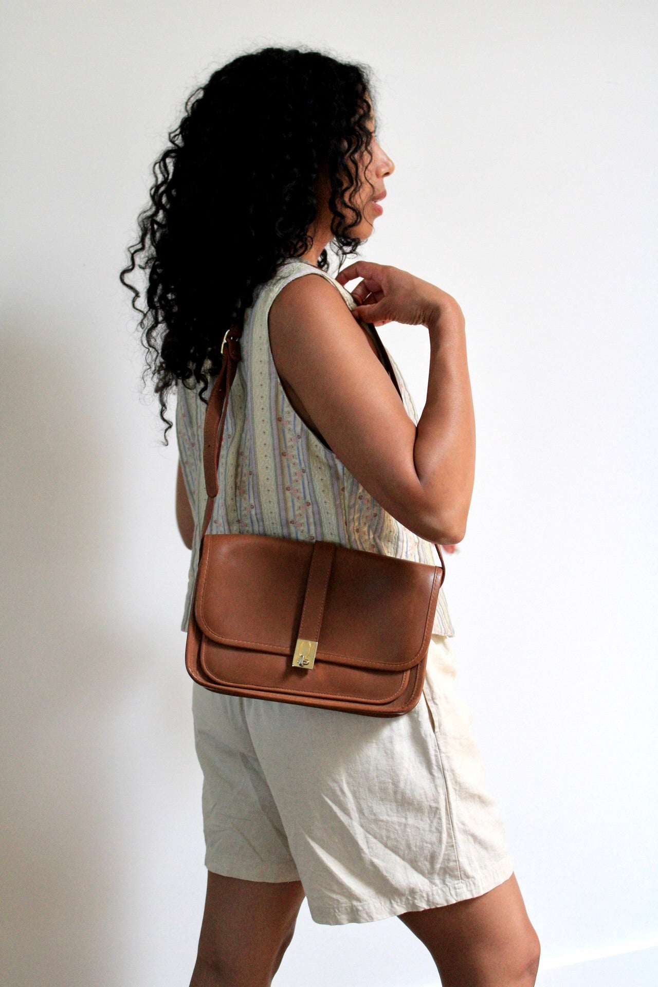 Chestnut Leather Crossbody Bag