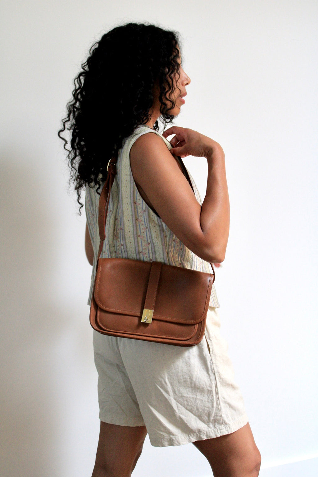 Chestnut Leather Crossbody Bag