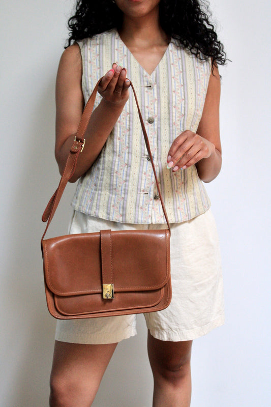 Chestnut Leather Crossbody Bag