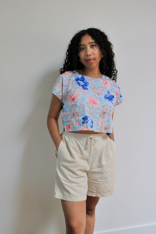 Watercolor Floral Crop Top